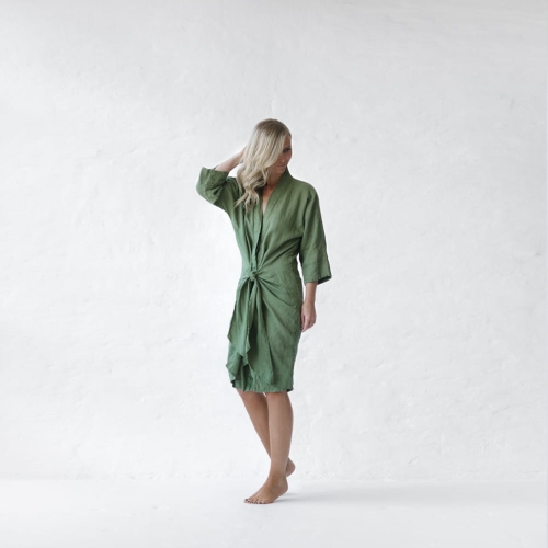 Lniana sukienka Samoa khaki