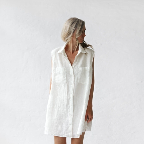 Lniana koszula boyfriend ivory