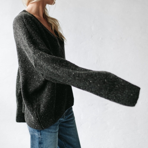 100% MERINO sweter grafitowy
