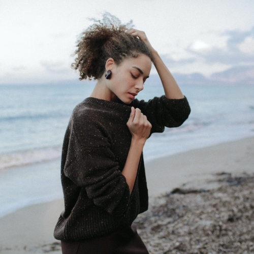 100% MERINO sweter brązowy