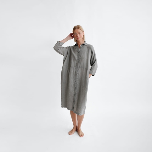 Lniana sukienka Misato oversize szara