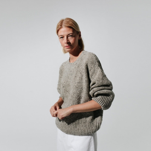 100% MERINO sweter beżowy
