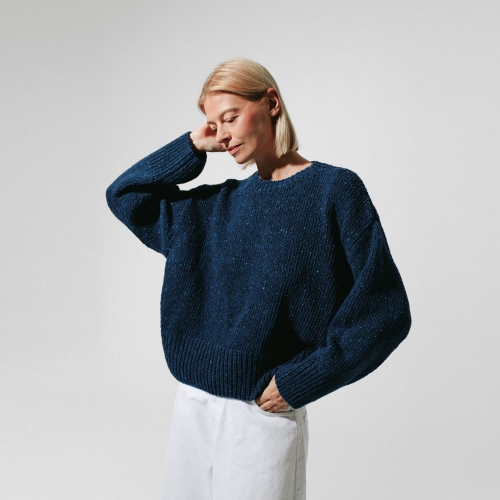 100% MERINO sweter kobalt